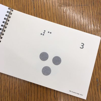 Braille tactile books used for learning Braille numbers