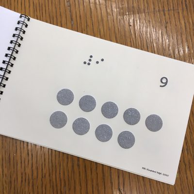 Braille tactile books used for learning Braille numbers